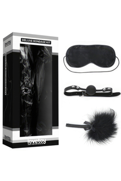 Набор для ролевых игр Lovetoy Deluxe Bondage Kit: маска, кляп, тиклер, чёрный