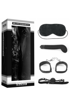 Набор для ролевых игр Lovetoy Deluxe Bondage Kit с вибратором, чёрный