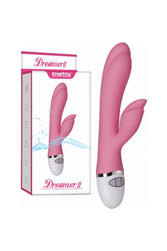 Вибратор-кролик Lovetoy Dreamer II, силикон, розовый, 20,5 см