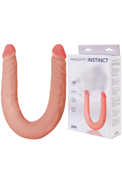 Двусторонний фаллоимитатор Lola Toys Naughty Instinct, TPE, телесный, 44 см