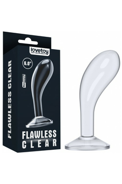 Прозрачный стимулятор простаты Lovetoy Flawless Clear Prostate Plug, TPE, на присоске, 15 см