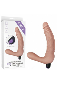 Безремневой вибрострапон Lovetoy Rechargeable Ijoy Strapless Strap-on, силикон, телесный
