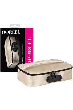 Сумочка для хранения игрушек Dorcel Discreet Box Luxury Gold, золотистая, с кодовым замком, 27 см