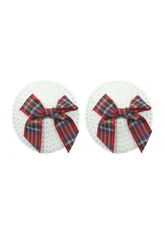 Пэстисы для груди Lovetoy Reusable Sequin Round Nipple Pasties, белые с красным, 5,8 см