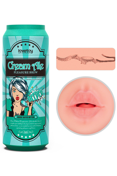 Мастурбатор-ротик в форме пивной банки Lovetoy Pleasure Brew Cream Ale, TPE, телесный, 19,8 см
