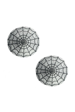 Пэстисы для груди Lovetoy Reusable Spider Glittering Sexy Nipple Pasties, чёрно-серебряные, 5,8 см