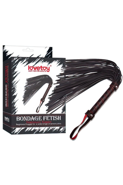 Плеть-флоггер Lovetoy Beginners Flogger, искусственная кожа, чёрно-красный, 46 см