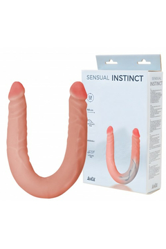 Двусторонний фаллоимитатор с хребтом Lola Toys Sensual Instinct, TPE, телесный, 44 см