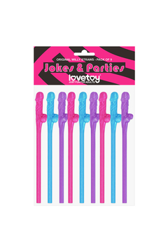 Трубочки для коктейлей Lovetoy Original Willy Straws, пластик, разноцветный, 9 шт