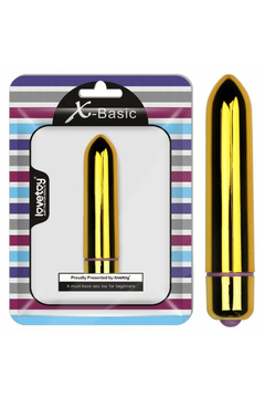 Вибропуля Lovetoy X-Basic Bullet Long, ABS-пластик, золотистая, 9 см