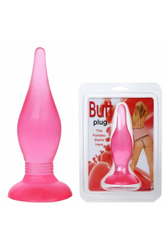 Анальная пробка Baile Butt plug на присоске, ПВХ без фталатов, розовая, 14,5 см