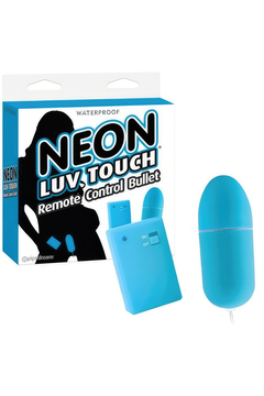 Виброяйцо на пульте управления Pipedream Neon Luv Touch Remote Control Bullet, голубой