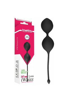 Вагинальные шарики Lovetoy iWhizz Luna, медицинский силикон, чёрные