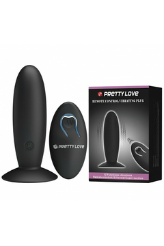 Анальная пробка с вибрацией и пультом ДУ Pretty Love Remote Control Vibrating Plug, силикон, чёрная