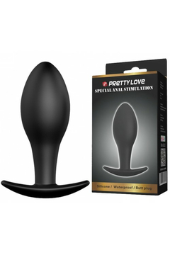 Анальная пробка Pretty Love Anal Stimulation, силикон, чёрная, 8,5 см