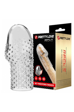 Прозрачная насадка на пенис с пупырышками Pretty Love Becks, TPR, 8 см