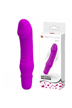 Мини-вибратор Pretty Love Stev, силикон, пурпурный, 13,5 см