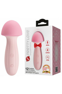Вибромассажёр Pretty Love Mushroom, перезаряжаемый, силикон, розовый, 13,2 см