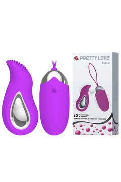Виброяйцо Pretty Love Eden, тренажёр интимных мышц, силикон, фиолетовое, 8,5 см