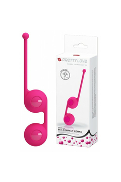 Вагинальные шарики со смещённым центром тяжести Pretty Love Kegel Tighten Up III, силикон, розовые, 17 см