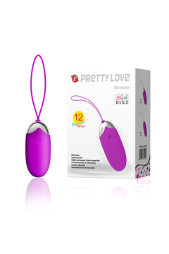 Виброяйцо Pretty Love Benson, перезаряжаемое, силикон, пурпурное, 7,5 см