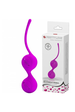Вагинальные шарики со смещённым центром тяжести Pretty Love Kegel Tighten Up I, силикон, пурпурные, 16,3 см