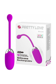 Виброяйцо Pretty Love Brook, силикон, пурпурный, 15,5 см