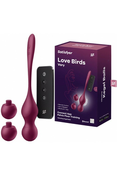 Вагинальные смарт-шарики с вибрацией и сменными утяжелителями Satisfyer Love Birds Vary, силикон, 22 см