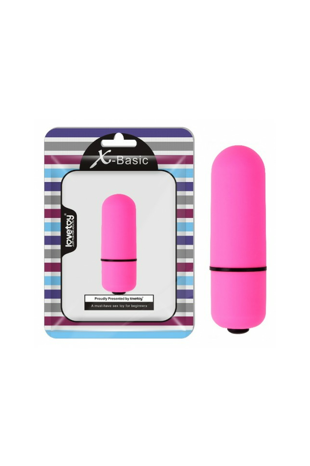 Вибропуля Lovetoy X-Basic Bullet Mini, ABS-пластик, розовый, 5,9 см