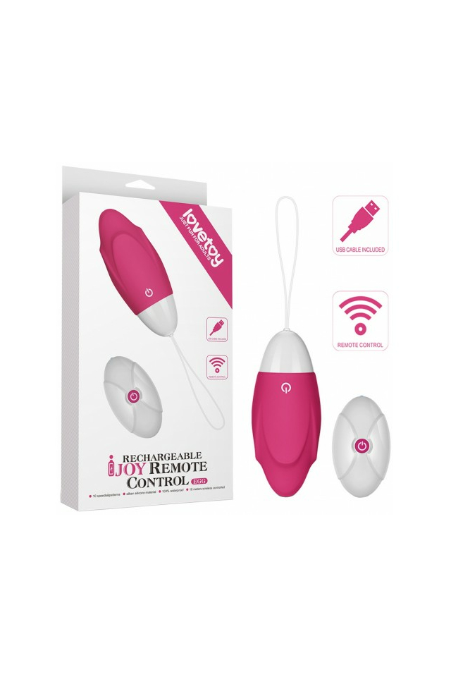 Виброяйцо Lovetoy Ijoy Wireless Remote Control Rechargeable Egg, с пультом ДУ, силикон, розовый, 17,8 см