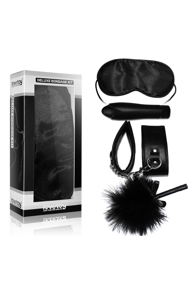 Набор для ролевых игр Lovetoy Deluxe Bondage Kit с вибратором, чёрный