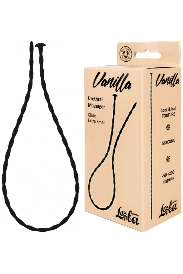 Силиконовый уретральный буж Lola Toys Vanila Glide Extra Small, чёрный, 30 см