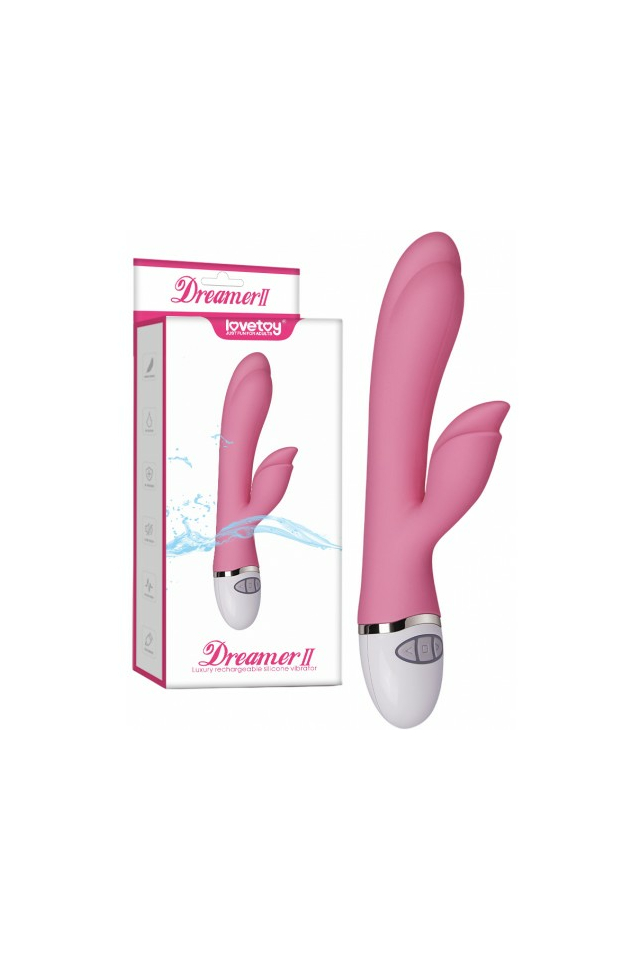 Вибратор-кролик Lovetoy Dreamer II, силикон, розовый, 20,5 см