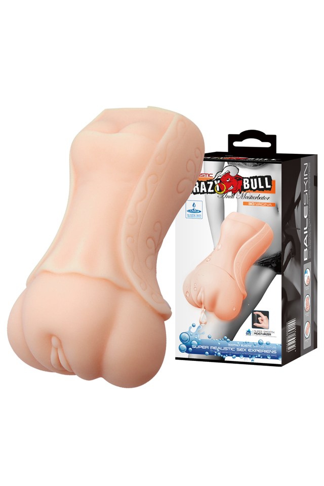 Реалистичный мастурбатор Baile Crazy Bull, CyberSkin, телесный, 13,5 см