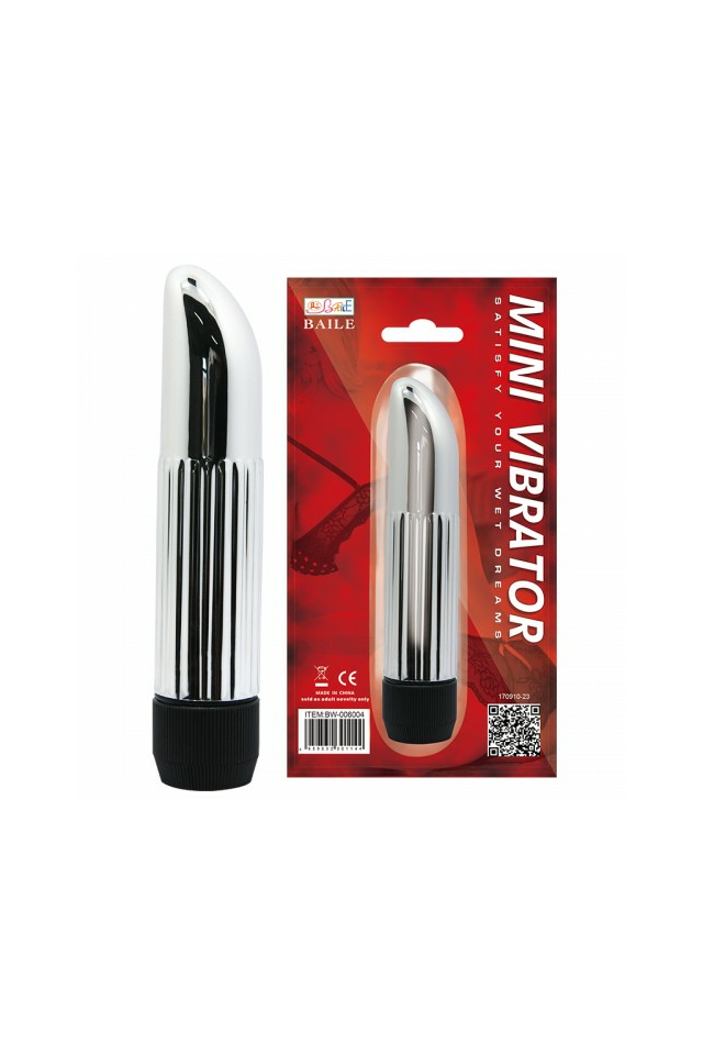 Мини-вибратор Baile Lady Finger, АБС-пластик, серебристый, 13,6 см