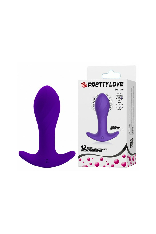 Анальная пробка с вибрацией Baile Anal Plug Massager, медицинский силикон, пурпурная