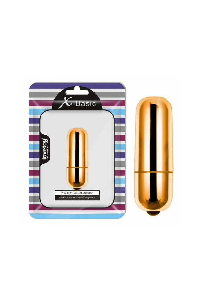 Вибропуля Lovetoy X-Basic Bullet Mini, 10 режимов, ABS-пластик, золотистый, 5,9 см