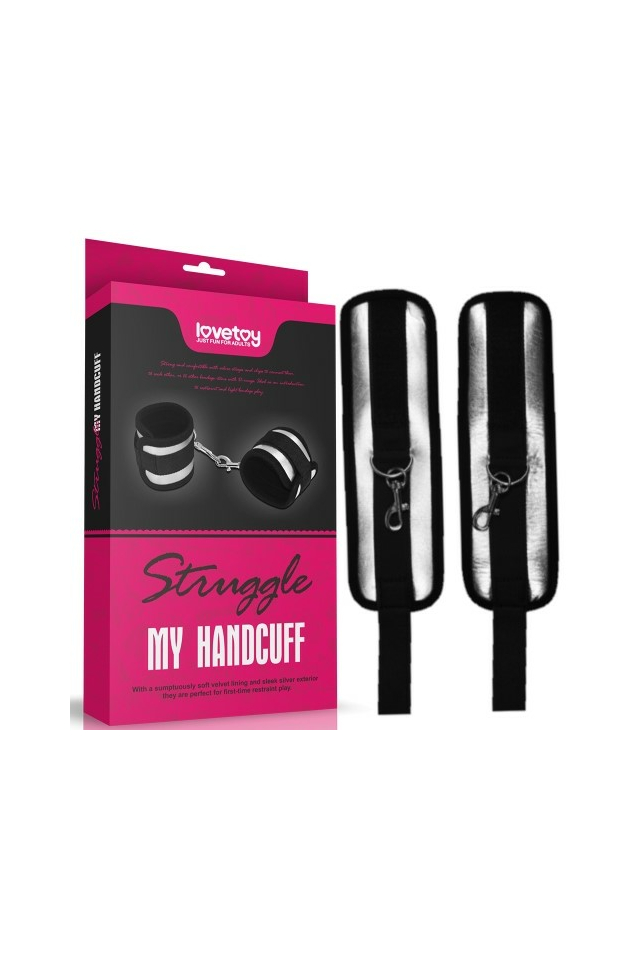 Наручники Lovetoy Struggle My Handcuff, текстиль, чёрные, 23 см