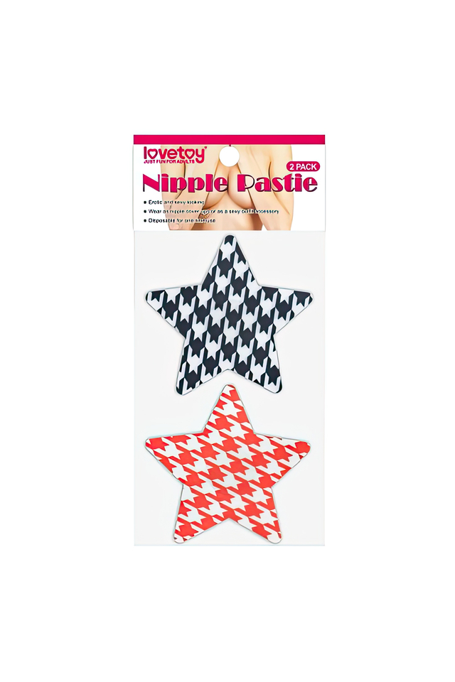 Набор пэстисов для груди Lovetoy Stars Nipple Pasties в форме звёзд, 2 пары, 8,2 см