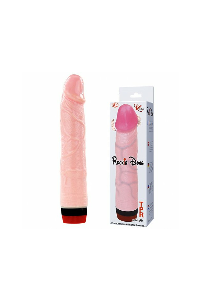 Вибратор прямой Rockin Dong, ТПР, телесный, 21 см