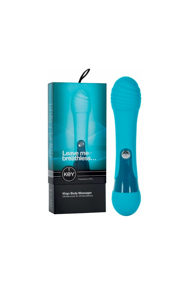 Рельефный вибромассажёр California Exotic Novelties Virgo Body Massager, силикон, бирюзовый, 21,5 см