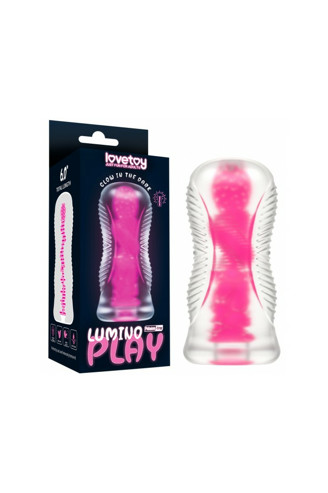 Мастурбатор Lovetoy Lumino Play Pink Glow Masturbator, светящийся в темноте, TPE, розовый, 15 см