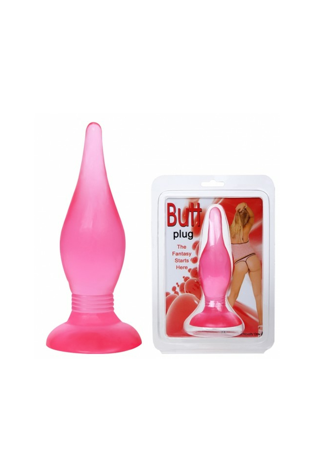 Анальная пробка Baile Butt plug на присоске, ПВХ без фталатов, розовая, 14,5 см