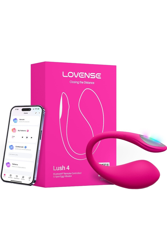 Смарт-вибростимулятор Lovense Lush 4.0 с LED-подсветкой, силикон, розовый, 16,5 см