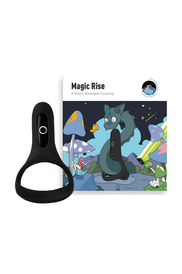 Эрекционное смарт-виброкольцо Fun Town Rise Magic Motion, двойное, силикон, чёрный