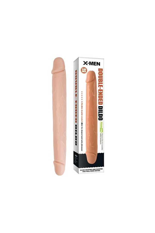Двухголовый фаллоимитатор Nlonely X-Men Double-Ended Dildo, TPE, телесный, 49 см
