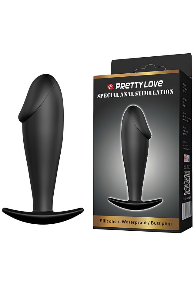Анальная втулка Pretty Love Special Anal Stimulation, силикон, чёрная, 10 см
