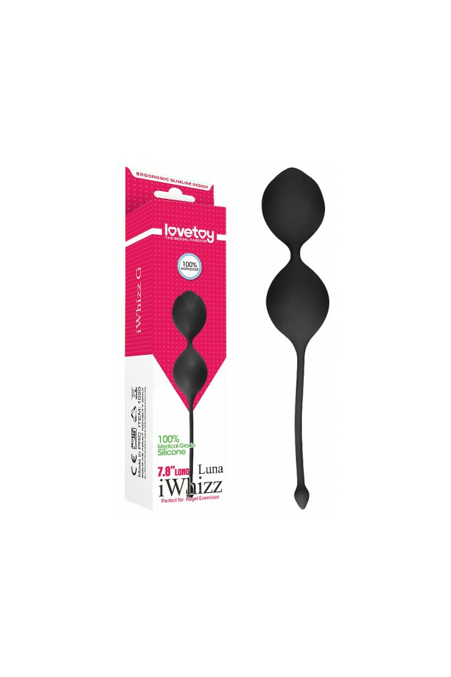 Вагинальные шарики Lovetoy iWhizz Luna, медицинский силикон, чёрные