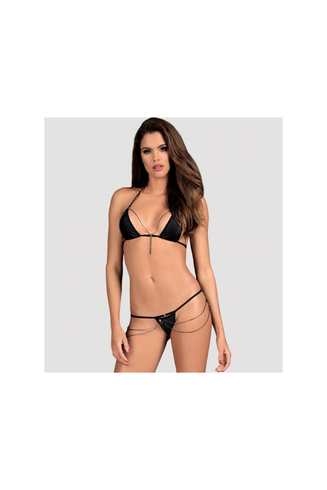 Комплект Obsessive Redella с цепочками, чёрный, L/XL