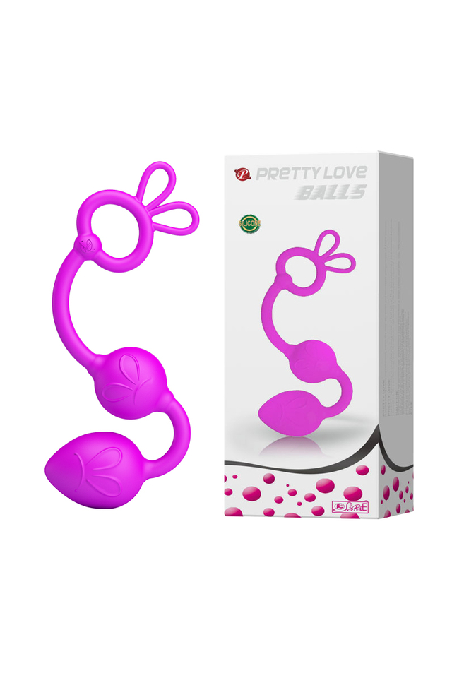 Анально-вагинальные бусы Pretty Love Balls, силикон, пурпурный, 22,5 см